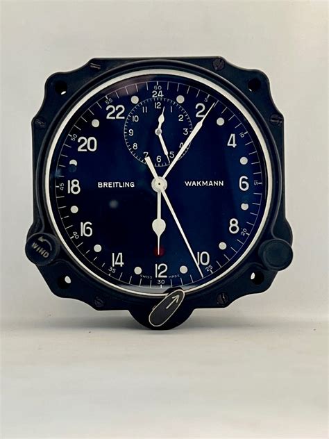 vintage aircraft clock 737 breitling wakmann|RARE vintage Breitling Wakmann 24 hour clock .